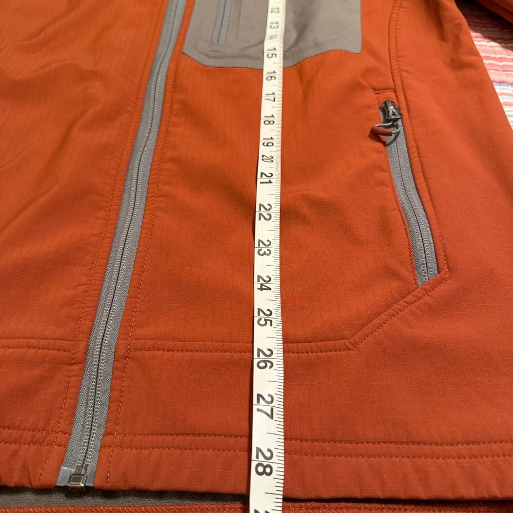 Orvis Mens Softshell Fleece Lined Jacket Burnt Orange Grey 25ZR Size Medium - Picture 8 of 8